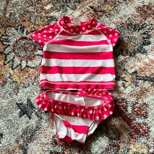 Target short sleeve rash guard with matching bikini bottom size 6-12M